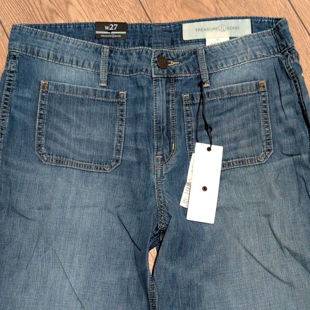 Treasure & Bond Jeans Wide Leg Womens 27 Light Wash Denim Pants‎ Nordstrom NEW - Picture 2 of 5